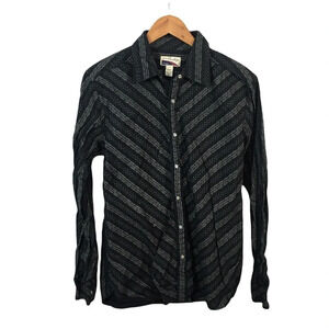 BF699 Mens Rare Vintage Pearl Button Snap Hipster Western Button Down Shirt M